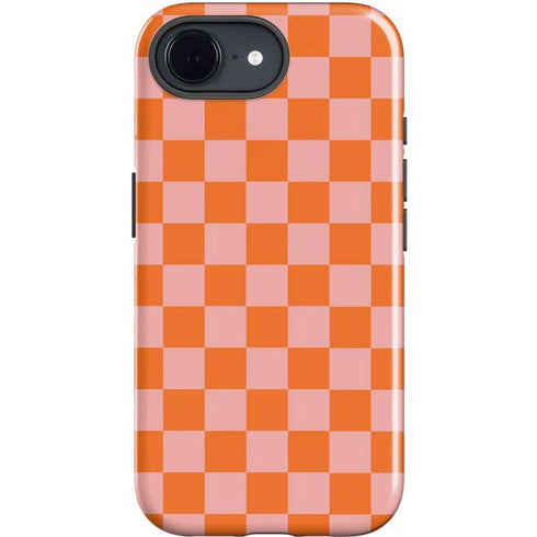 Orange Checkered iPhone 16e Impact Case
