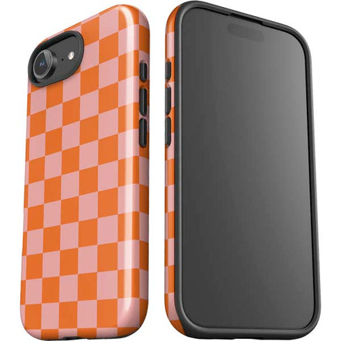 Orange Checkered iPhone 16e Impact Case