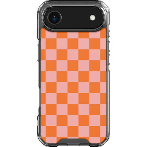 Orange Checkered iPhone 17 Air Clear Case
