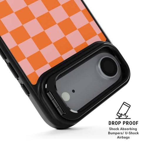 Orange Checkered iPhone 17 Air Kickstand Case