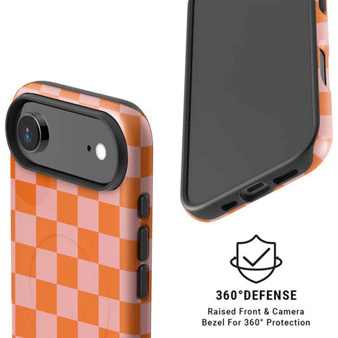 Orange Checkered iPhone 17 Air Magsafe Impact Case