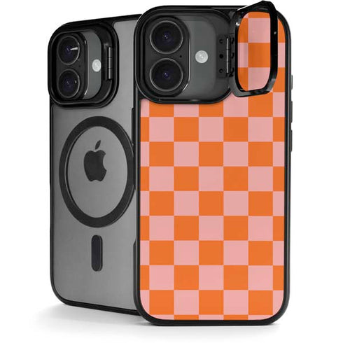 Orange Checkered iPhone 17 Kickstand Case