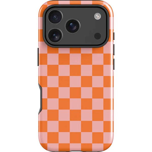 Orange Checkered iPhone 17 Pro Impact Case