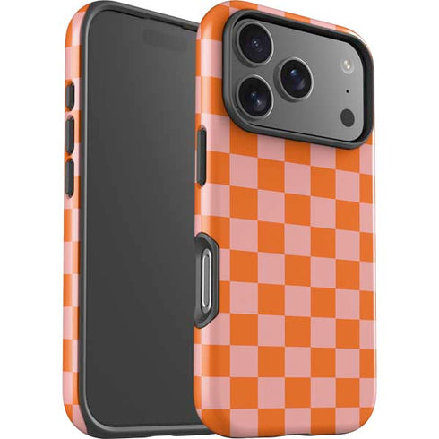 Orange Checkered iPhone 17 Pro Impact Case