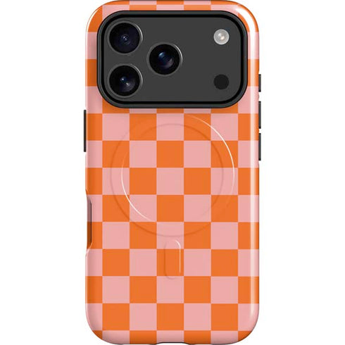 Orange Checkered iPhone 17 Pro Magsafe Impact Case