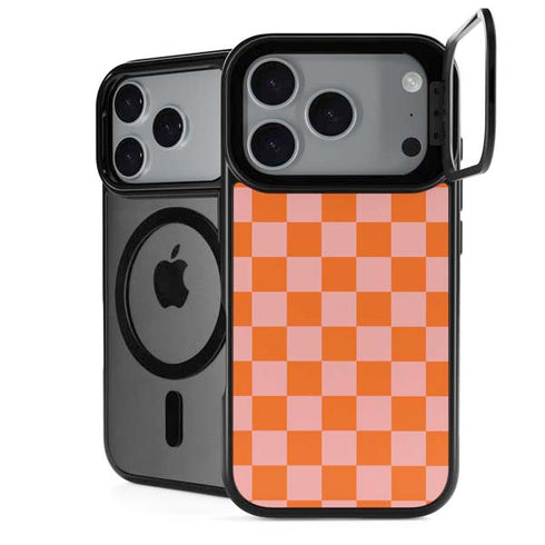Orange Checkered iPhone 17 Pro Max Kickstand Case