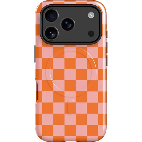 Orange Checkered iPhone 17 Pro Max Magsafe Impact Case