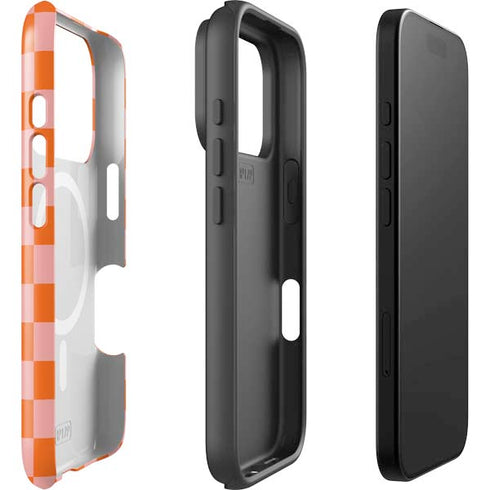 Orange Checkered iPhone 17 Pro Max Magsafe Impact Case