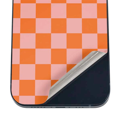 Orange Checkered iPhone 17 Skin