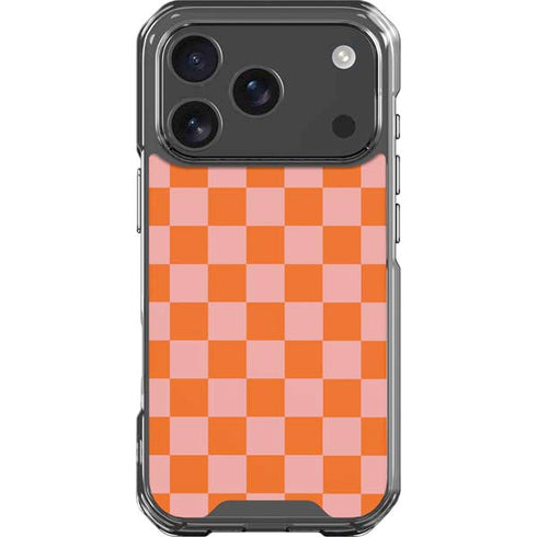 Orange Checkered iPhone 18 Pro Clear Case