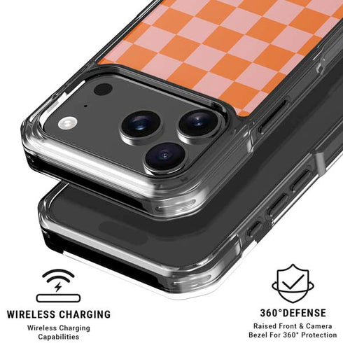 Orange Checkered iPhone 18 Pro Clear Case