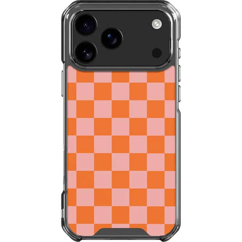 Orange Checkered iPhone 18 Pro Max Clear Case