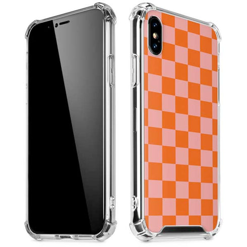 Orange Checkered iPhone X/XS Clear Case