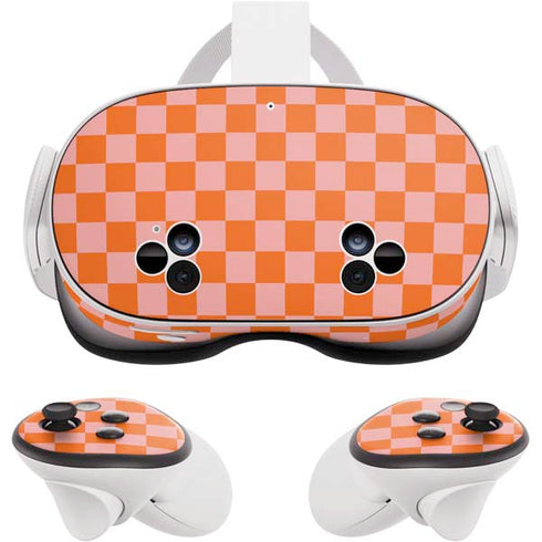 Orange Checkered Meta Quest 3S Skin