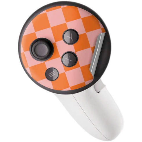 Orange Checkered Meta Quest 3S Skin