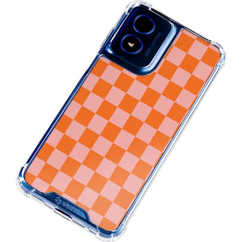 Orange Checkered Moto G 5G (2024) Clear Case