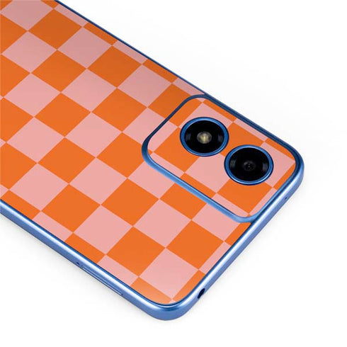 Orange Checkered Moto G Play 4G (2024) Skin
