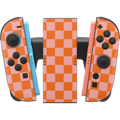 Orange Checkered Nintendo Switch 2 (2025) Joy-Con Controller Skin