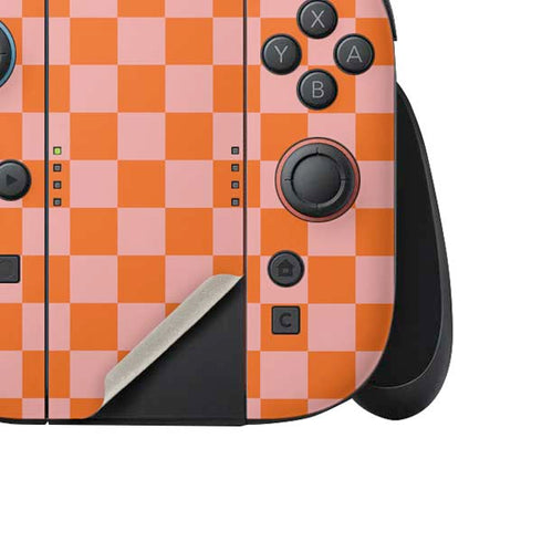 Orange Checkered Nintendo Switch 2 (2025) Joy-Con Controller Skin