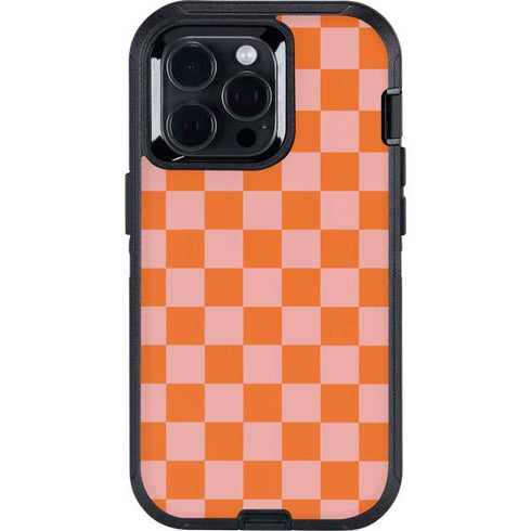 Orange Checkered Otterbox Defender iPhone Skin