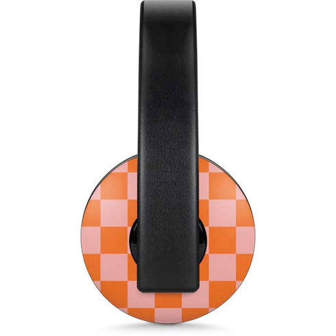 Orange Checkered PlayStation 4 Gold Wireless Headset Skin