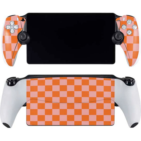 Orange Checkered PlayStation Portal Remote Player Skin