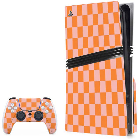 Orange Checkered PlayStation PS5 Skins