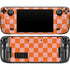 Orange Checkered Steam Deck Handheld Gaming Computer OLED Skin
