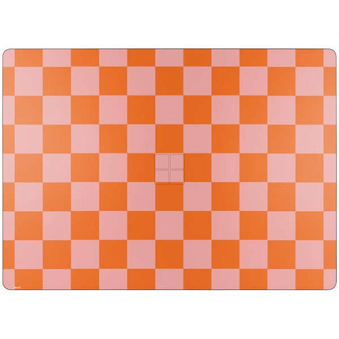 Orange Checkered Surface Laptop 7 15in Skin