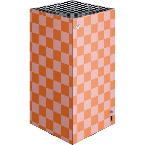 Orange Checkered XBox Series X Digital Edition Console Skin