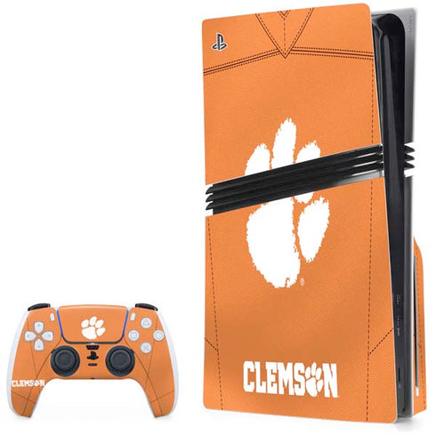 Clemson University Orange Jersey PS5 Pro Disk Bundle Skin