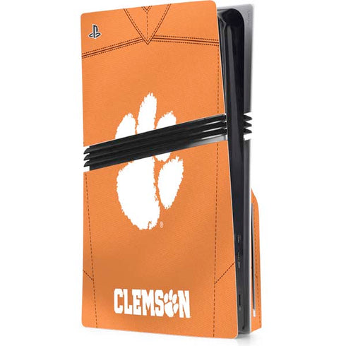 Clemson University Orange Jersey PS5 Pro Disk Console Skin