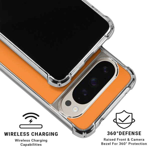 Orange Pixel 9 Pro XL Clear Case