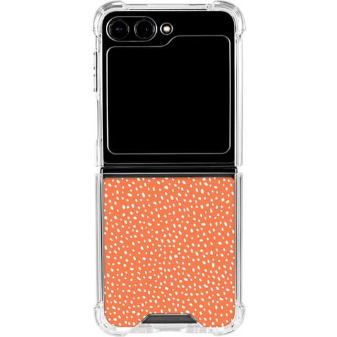 Orange Spots Galaxy Z Flip6 Clear Case