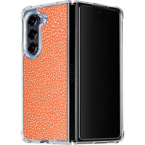 Orange Spots Galaxy Z Fold5 5G Clear Case