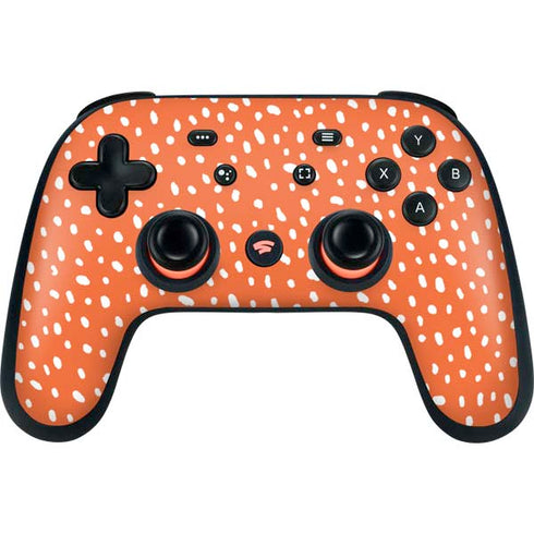 Orange Spots Google Stadia Controller Skin