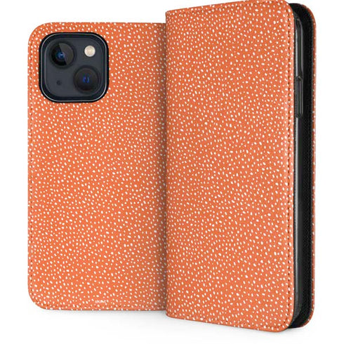 Orange Spots iPhone 15 Plus Folio Case