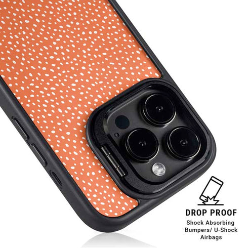 Orange Spots iPhone 15 Pro Kickstand Case