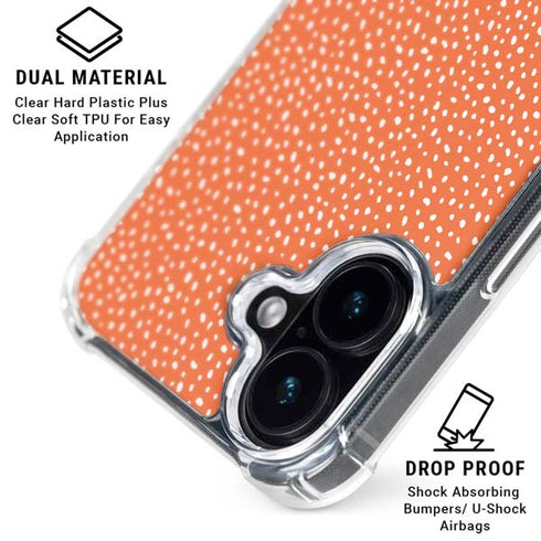 Orange Spots iPhone 16 Plus Clear Case