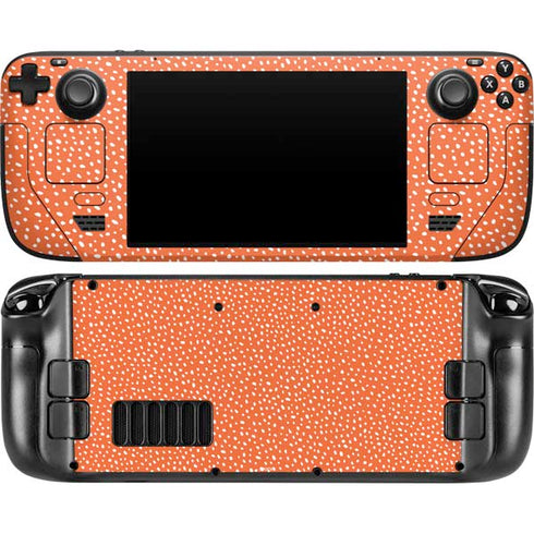 Orange Spots Steam Deck Handheld Gaming Computer OLED Skin
