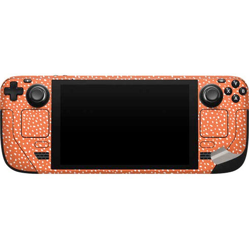 Orange Spots Steam Deck Handheld Gaming Computer Skin