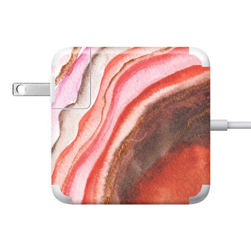 Orange Watercolor Geode 85W Power Adapter (15 and 17 inch MacBook Pro Charger) Skin