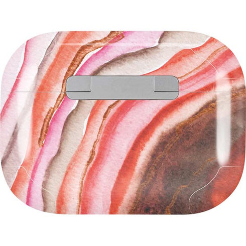 Orange Watercolor Geode AirPods Skins