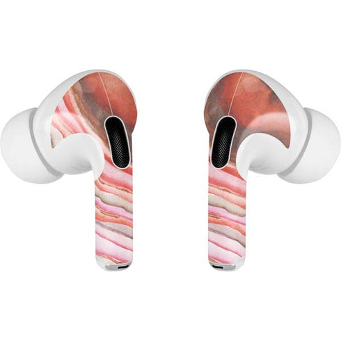 Orange Watercolor Geode AirPods Skins