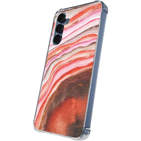 Orange Watercolor Geode Galaxy A35 5G Clear Case