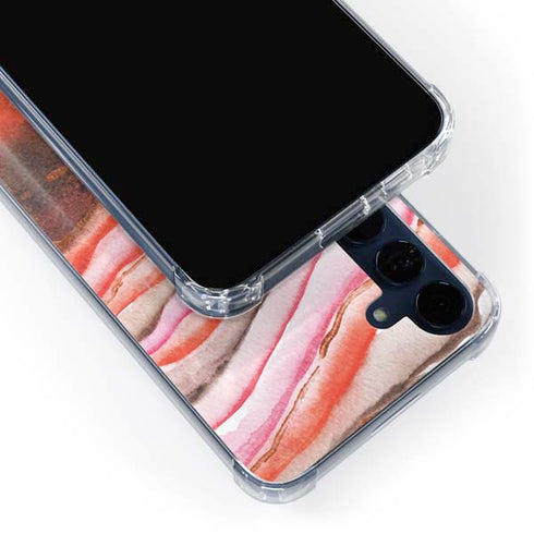Orange Watercolor Geode Galaxy A35 5G Clear Case