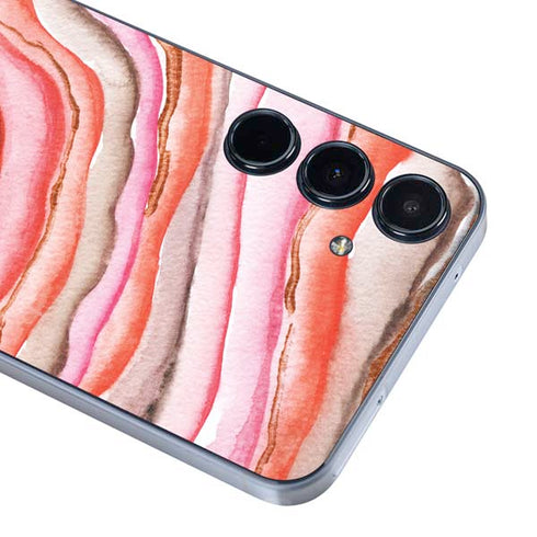 Orange Watercolor Geode Galaxy A35 5G Skin