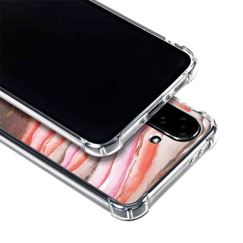 Orange Watercolor Geode Galaxy A36 5G Clear Case