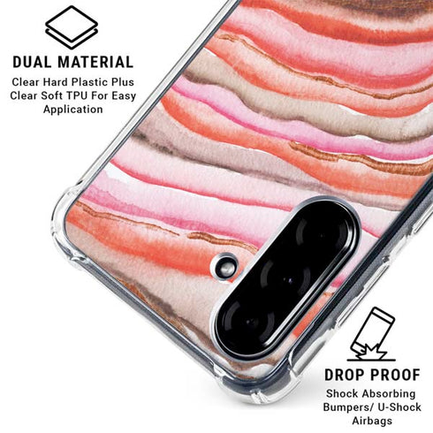 Orange Watercolor Geode Galaxy A36 5G Clear Case