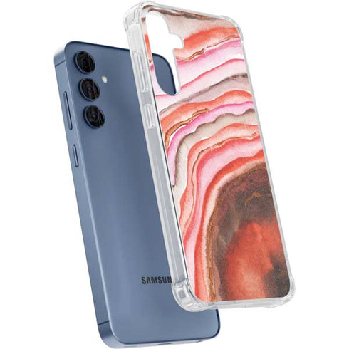 Orange Watercolor Geode Galaxy A55 5G Clear Case